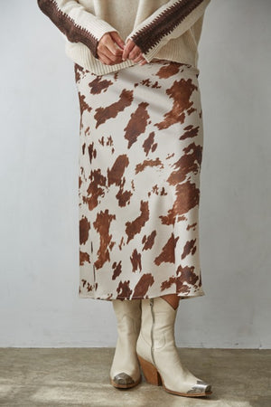 Candy Cow Print Western Chic Skirt