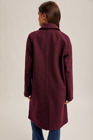 Whitney Wine Teddy Textured Jacket