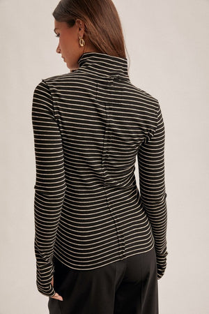 Stell Striped TurtleNeck Stretchy With THUMBHOLES!