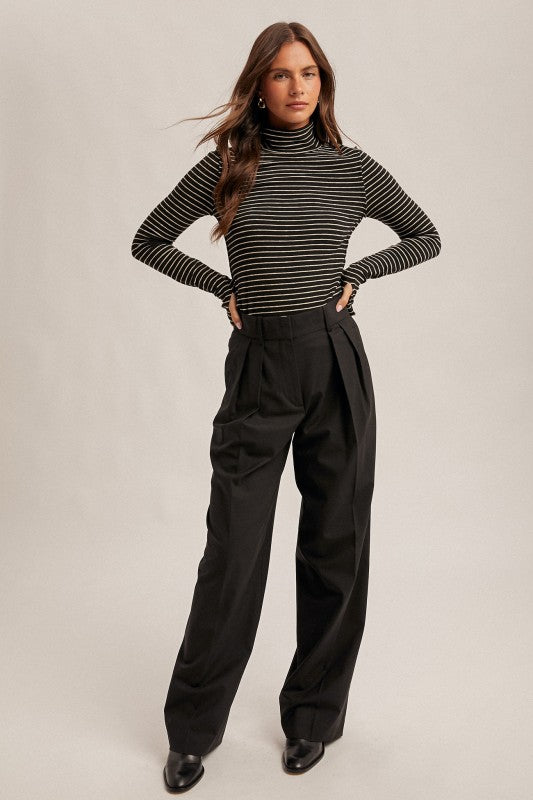 Stell Striped TurtleNeck Stretchy With THUMBHOLES!