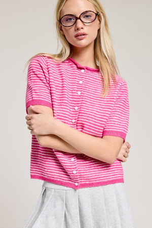 Nana's Other Baby Eye Candy adorable short sleeve striped cardigan