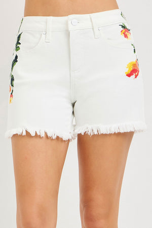 Farrah Floral Denim Shorts