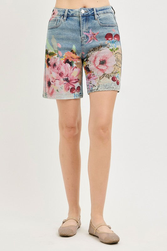Santha Slouchy Floral Stretchy Shorts
