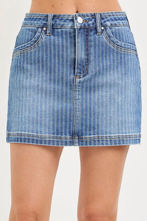 Striped Denim skort -Stretchy!