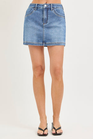 Striped Denim skort -Stretchy!