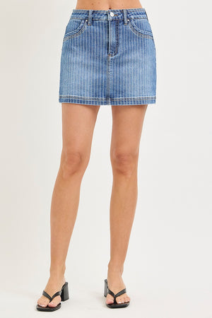 Striped Denim skort -Stretchy!