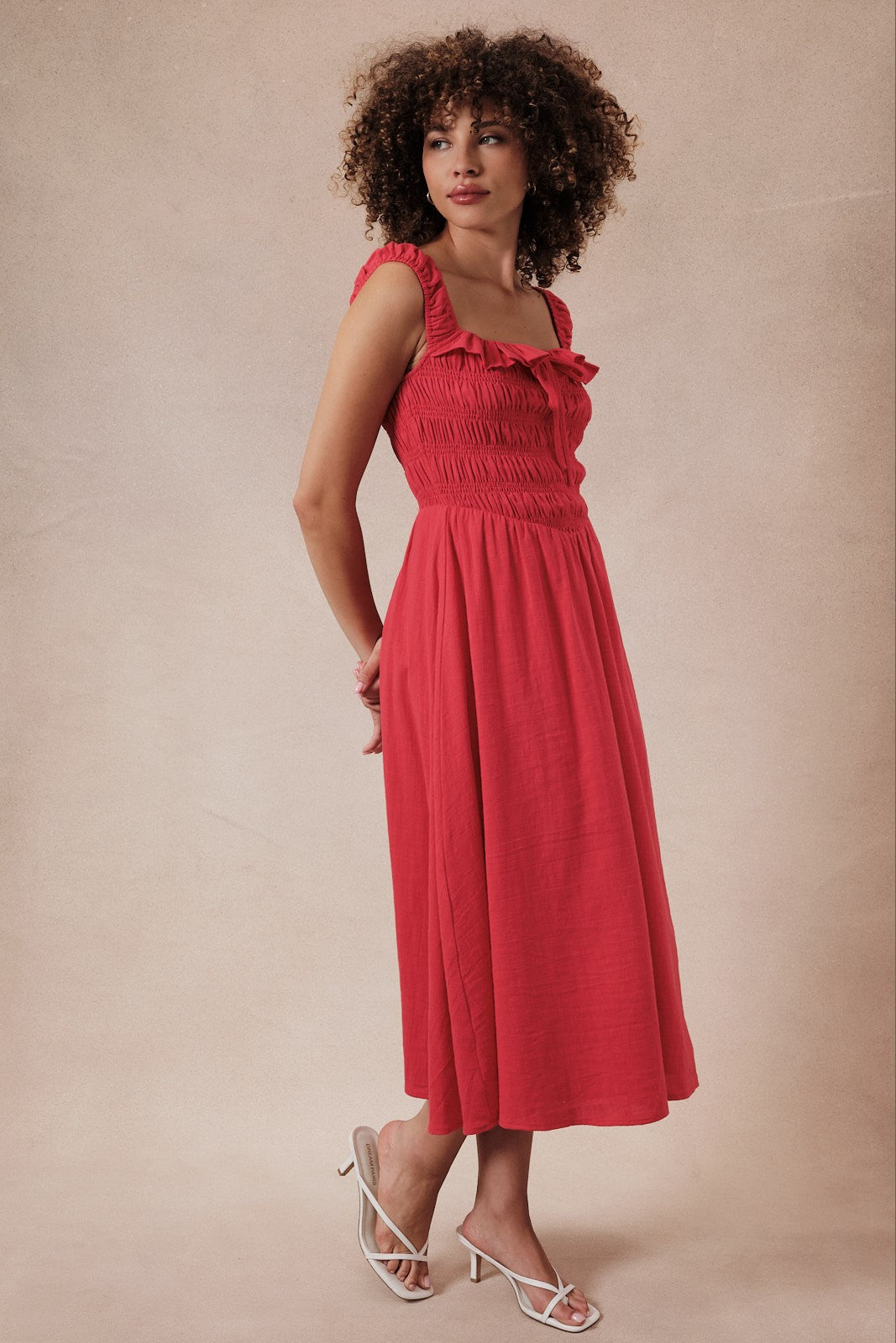 Silo Sleeveless Smock Top Flare Midi dress