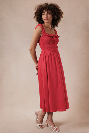 Silo Sleeveless Smock Top Flare Midi dress