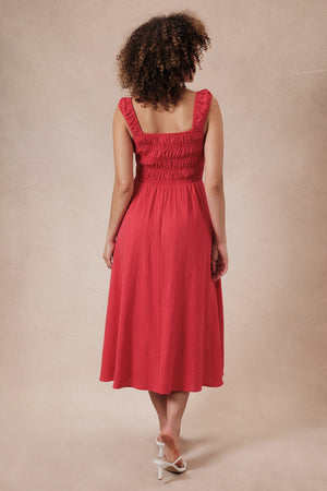 Silo Sleeveless Smock Top Flare Midi dress