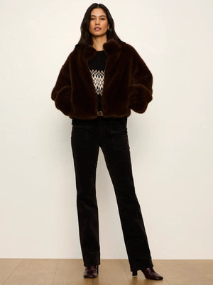 Everest Fur Bomber In Espresso