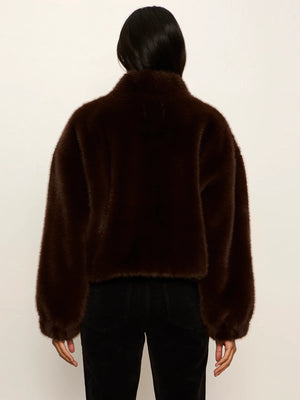Everest Fur Bomber In Espresso