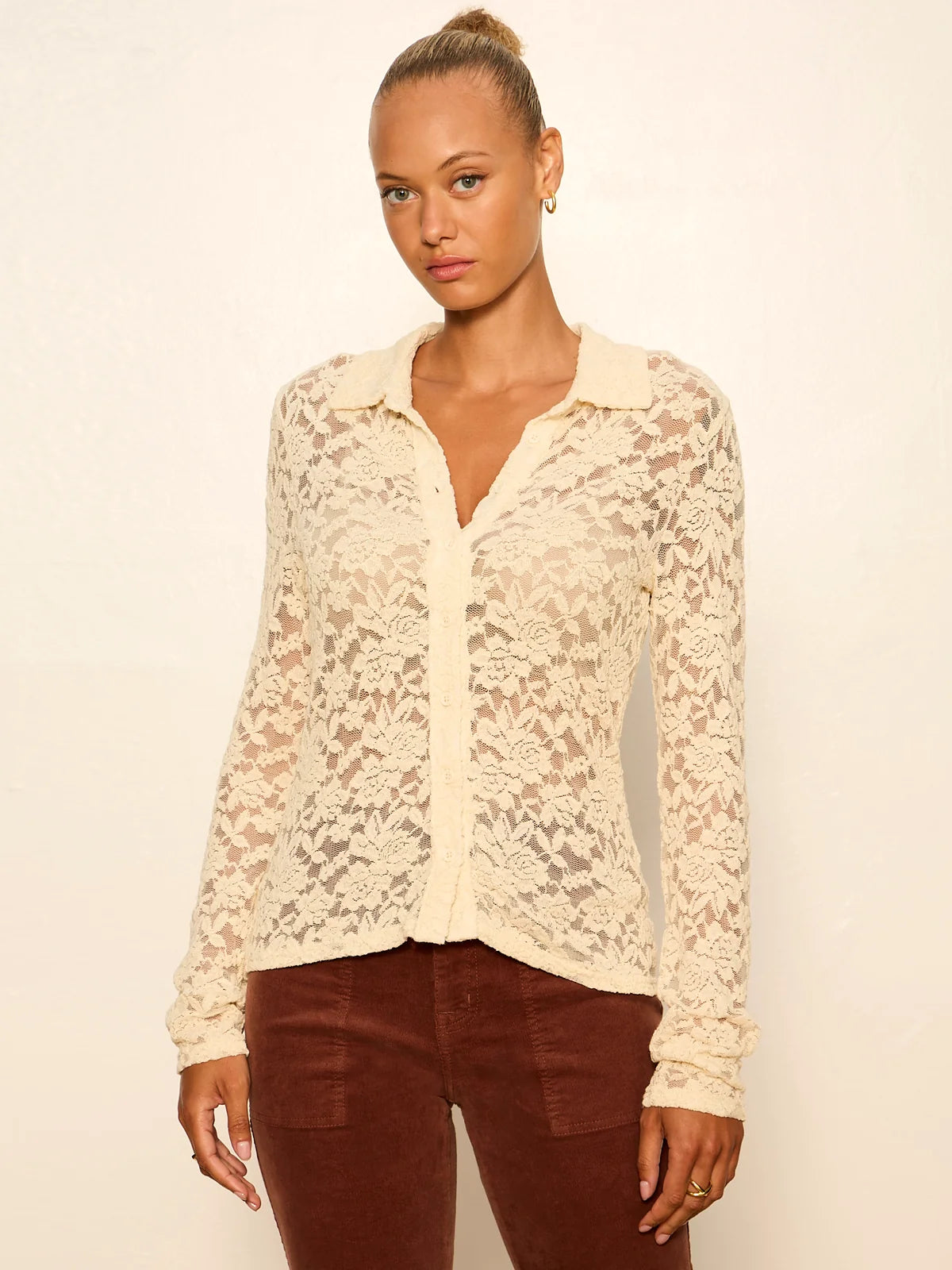 Dreamer Lace Button Down Shirt
