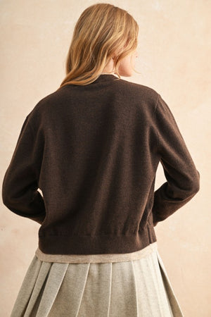 Cora in Contrast Button Up Cardigan