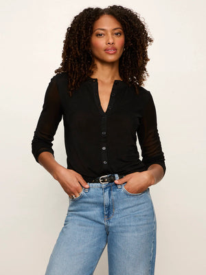 Mesh Long Sleeve Cardigan Black