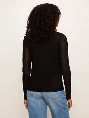 Mesh Long Sleeve Cardigan Black