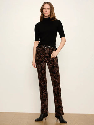 Play Date Corduroy Bootcut Pant Cocoa Paisley