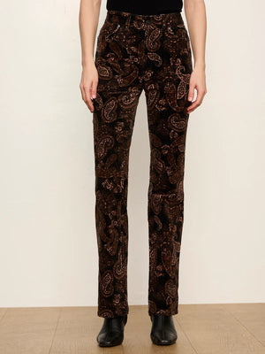 Play Date Corduroy Bootcut Pant Cocoa Paisley