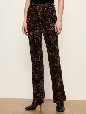 Play Date Corduroy Bootcut Pant Cocoa Paisley