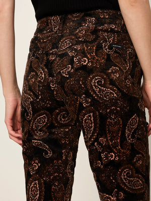 Play Date Corduroy Bootcut Pant Cocoa Paisley