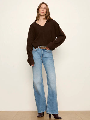 Vanna V-Neck Sweater in Espresso