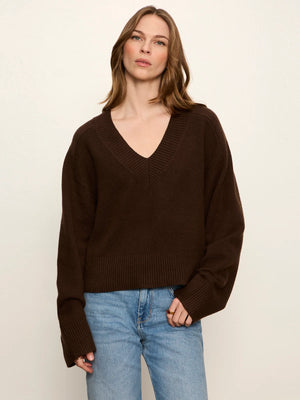 Vanna V-Neck Sweater in Espresso