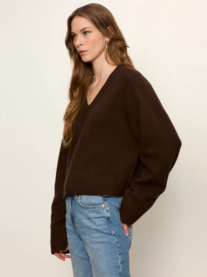 Vanna V-Neck Sweater in Espresso