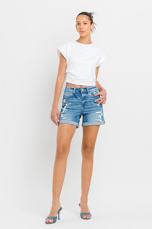 I've Had these Forever: denim double cuffed shorts