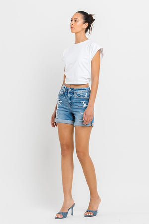 I've Had these Forever: denim double cuffed shorts