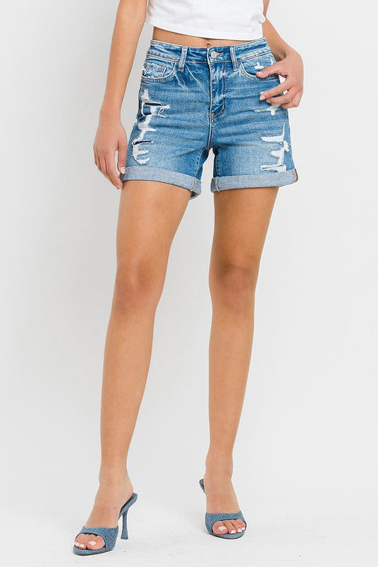 I've Had these Forever: denim double cuffed shorts