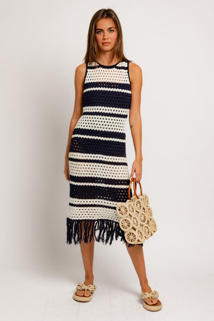 The Crochet Effect Fringe Bottom Dress