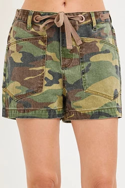 Camo Denim Shorts