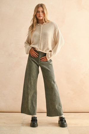 Sally Snake Print Denim Pants