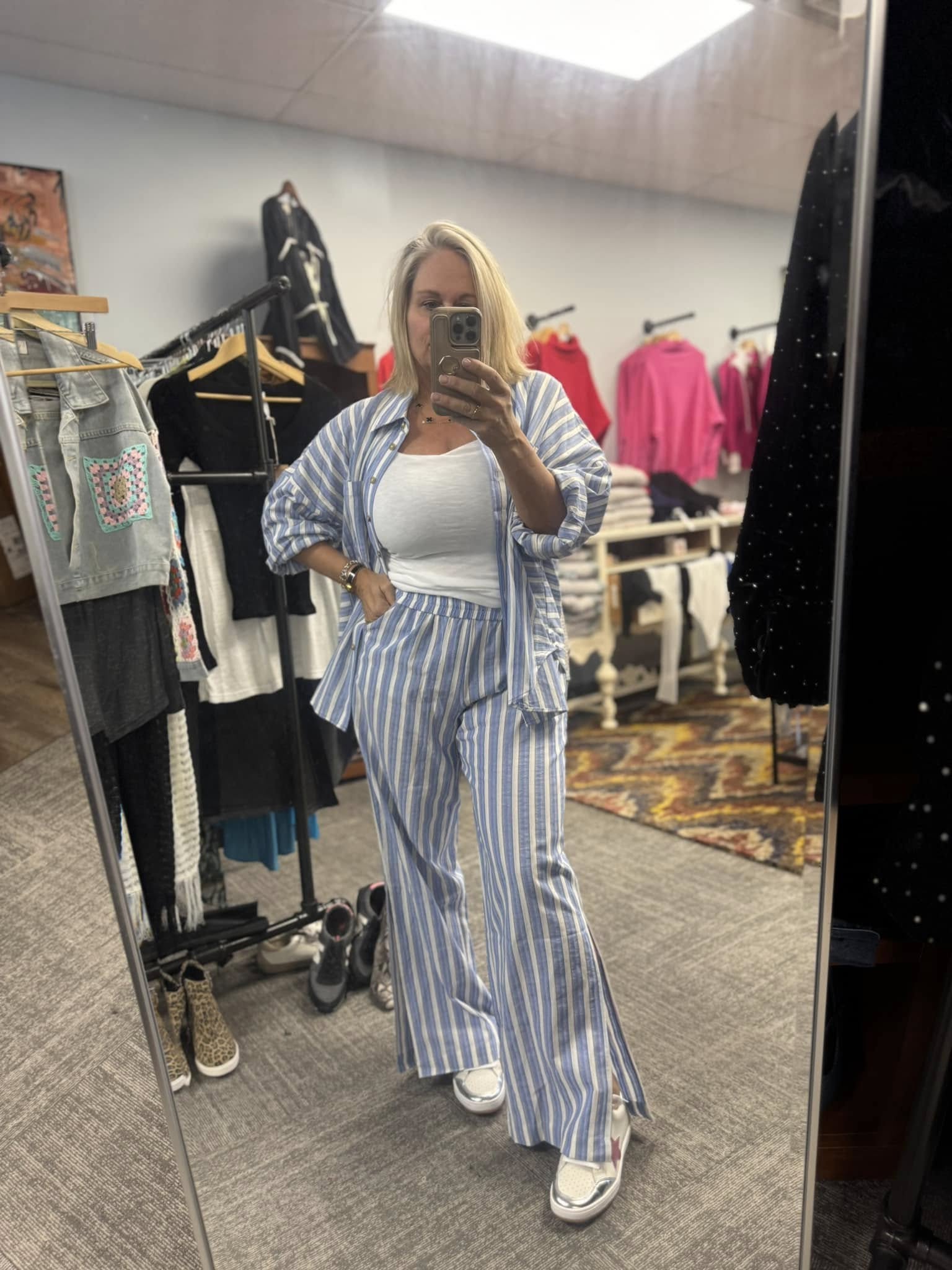 Stay In Stripes Long Sleeve Top and Pants (Sold separately)