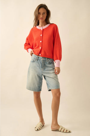 Sally Solid Colorful Cardigan