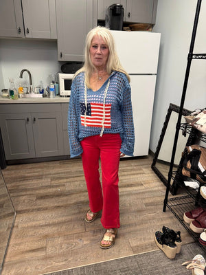 Penny the Crochet Flag Patch Top (2 colors)