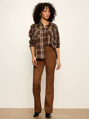 Shashay Suede Leggings in Cocoa (pull on)