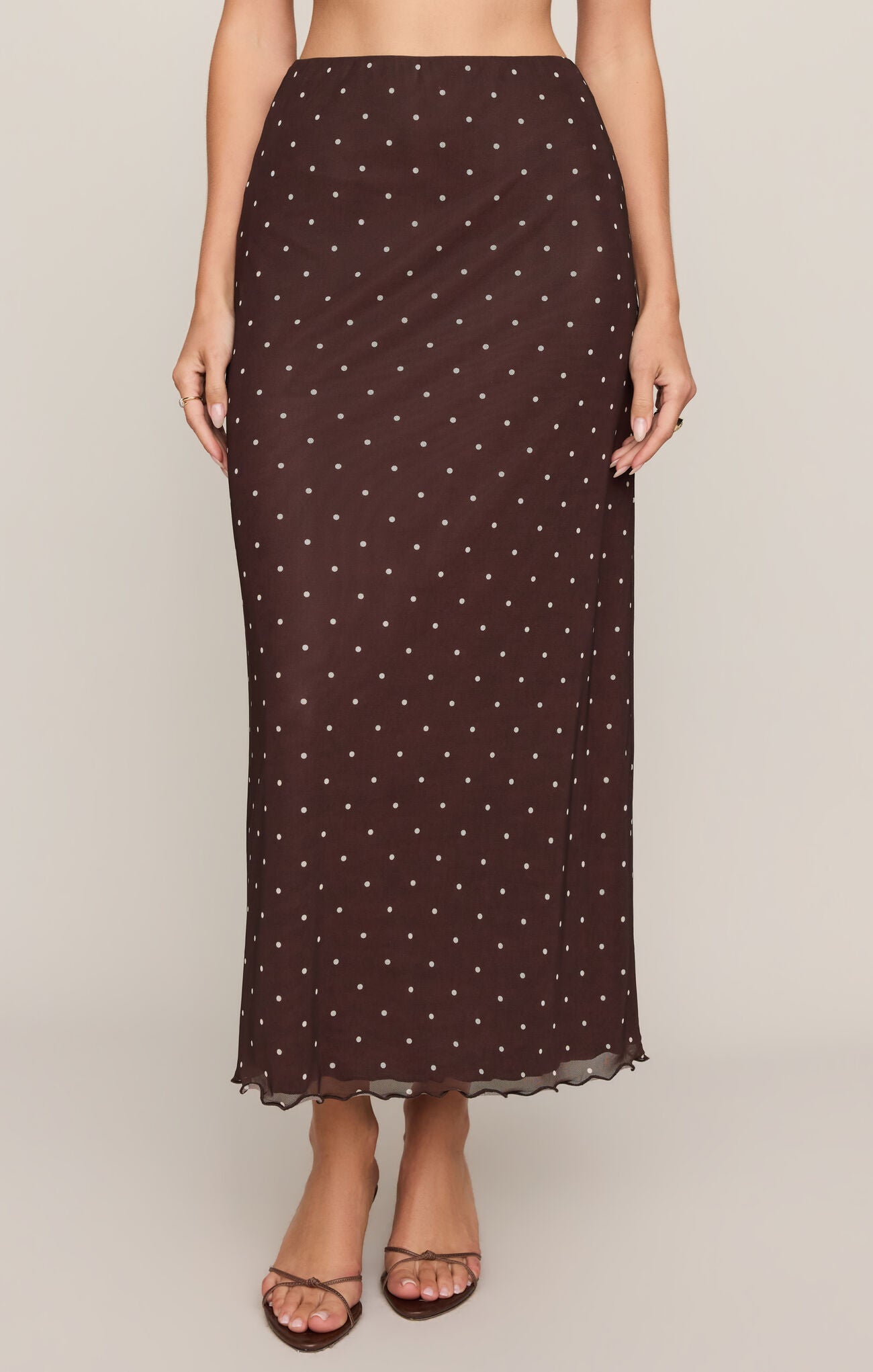 Eda Polka Dot Mesh Midi Skirt by Z Supply