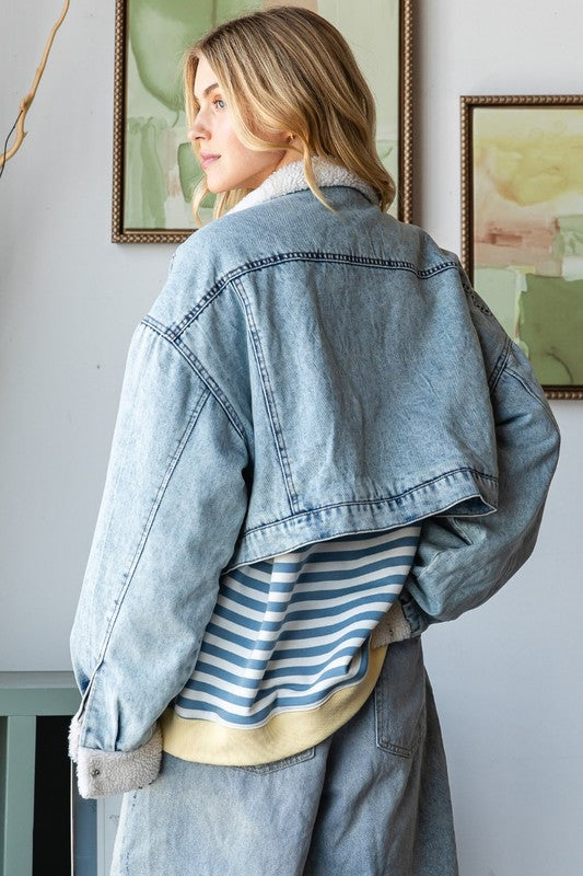 Shantelle Denim Sherpa Lined Jacket