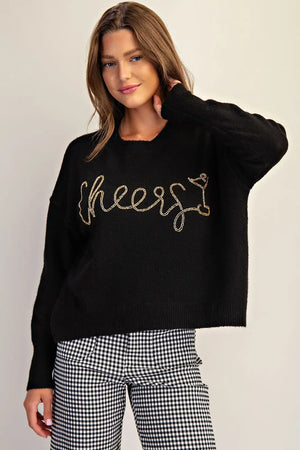 Cheers to you Beaded Sweater