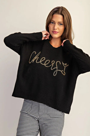 Cheers to you Beaded Sweater