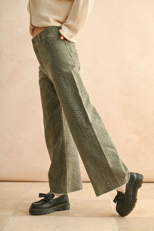 Sally Snake Print Denim Pants