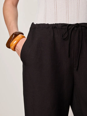 Shoreline Linen Pants in Black