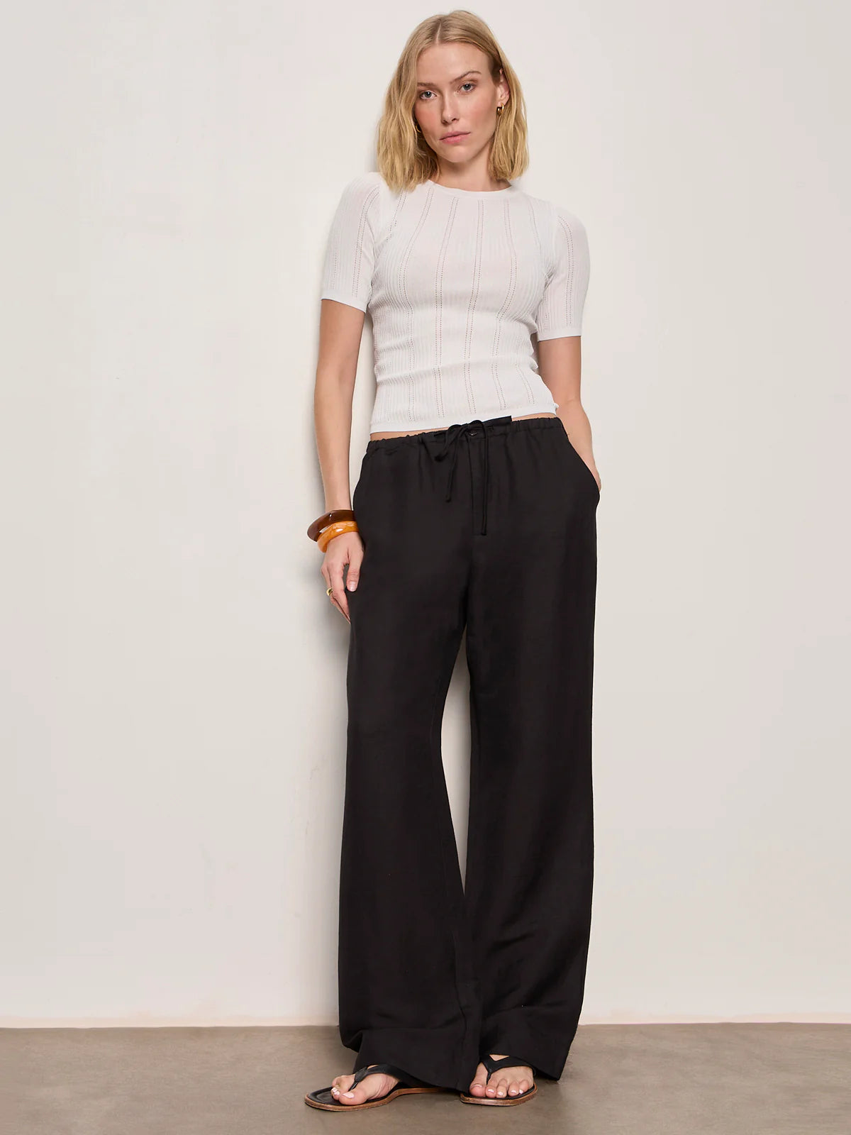 Shoreline Linen Pants in Black