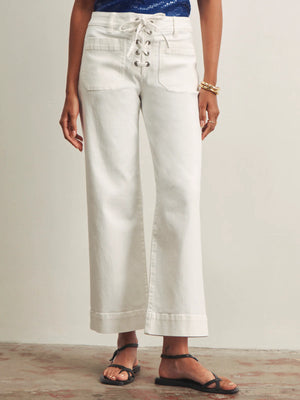 The Mariner White lace up Denim Jeans