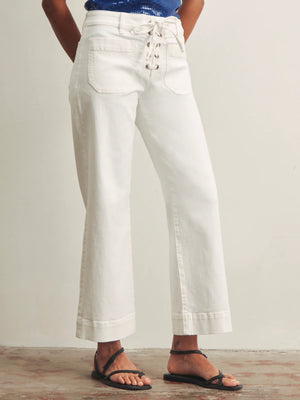 The Mariner White lace up Denim Jeans