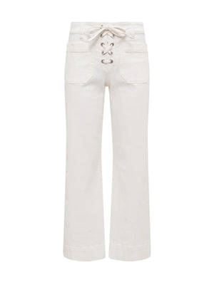The Mariner White lace up Denim Jeans