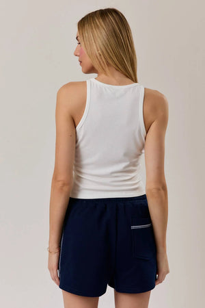Emmy Embroidered and Beaded Tank Flag Tank Top (3 colors)