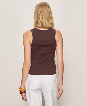 Friday Rib Tank in Chocolate Brown