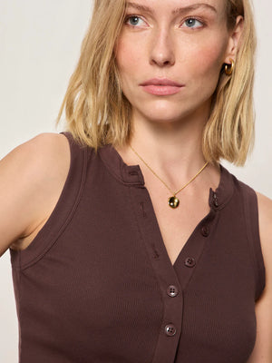 Friday Rib Tank in Chocolate Brown