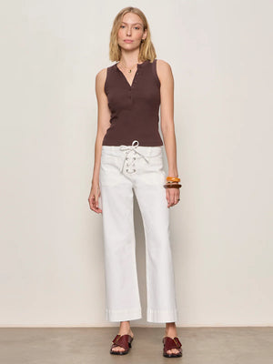 Friday Rib Tank in Chocolate Brown